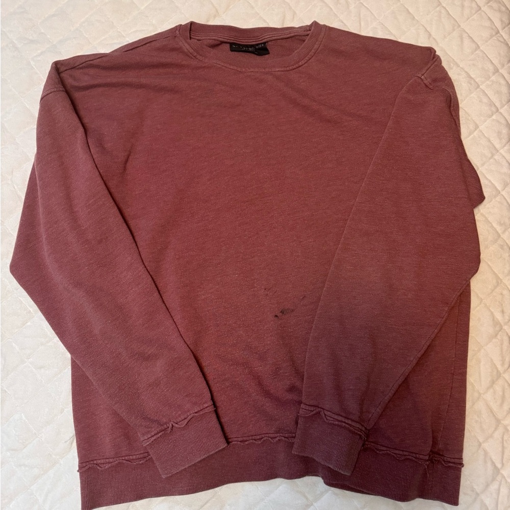 No Boundaries Men's Maroon Crewneck Sweater